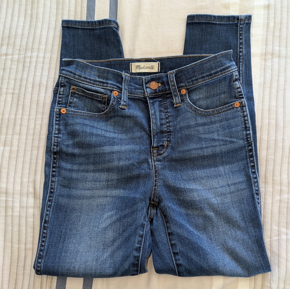 Madewell 10" skinny high rise jeans 26p dark blue